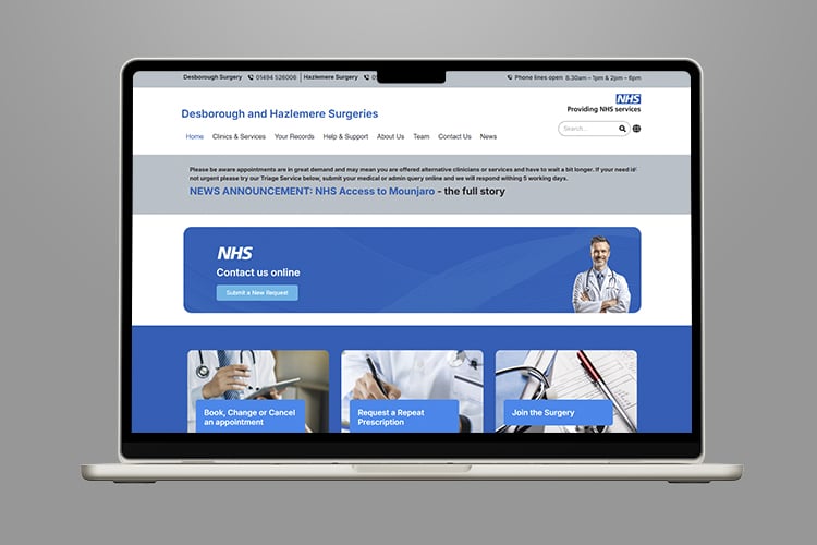 Desborough hospital-healthcare website development company in UAE