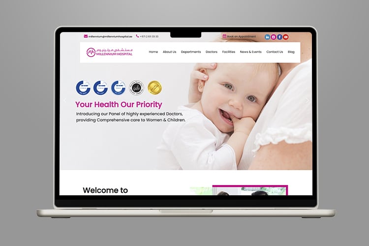 Millennium hospital-healthcare website development company in UAE