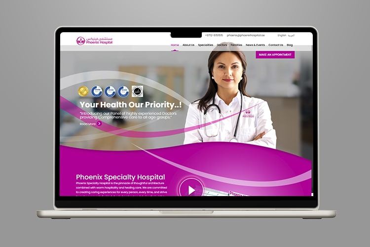 phoenix hospital -healthcare website development company in UAE