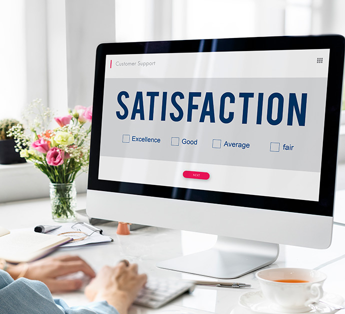 Customer satisfaction feedback screen for Google My Business services and local SEO support in Kerala.