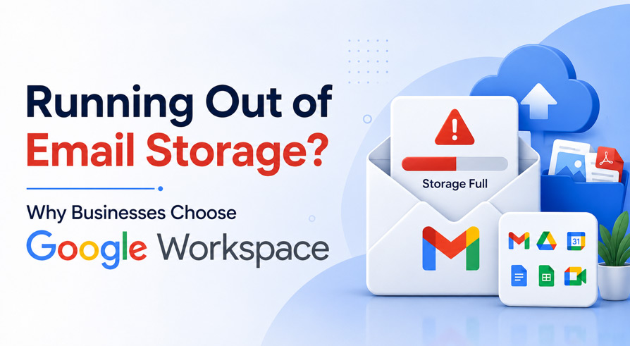 Running out of email storage? Google Workspace business email storage and cloud collaboration solution